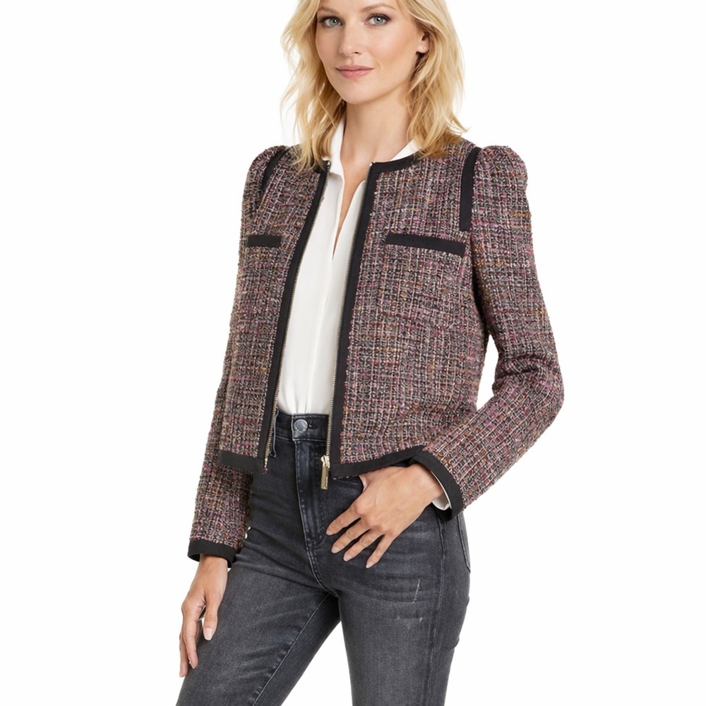 Kate Spade Puff Sleeve Tweed Jacket